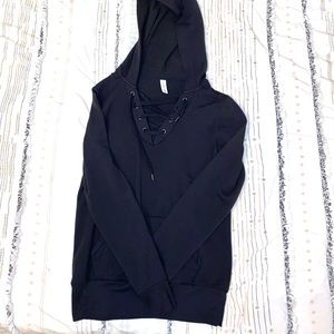 Ideology Black laced hoodie women’s small
